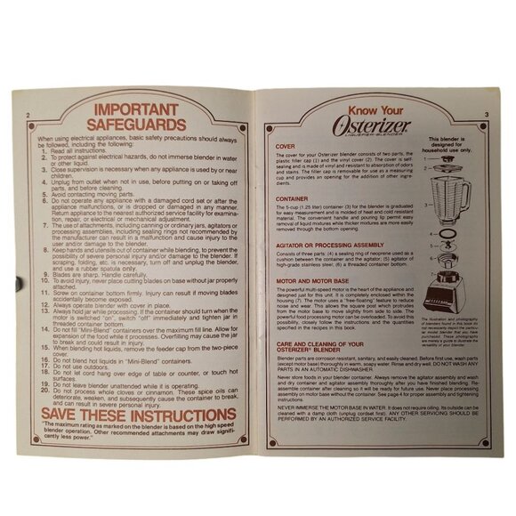 Osterizer Blender Creative Cookery Book Instructions Tips Recipes 180 USA Pulse - Picture 2 of 7